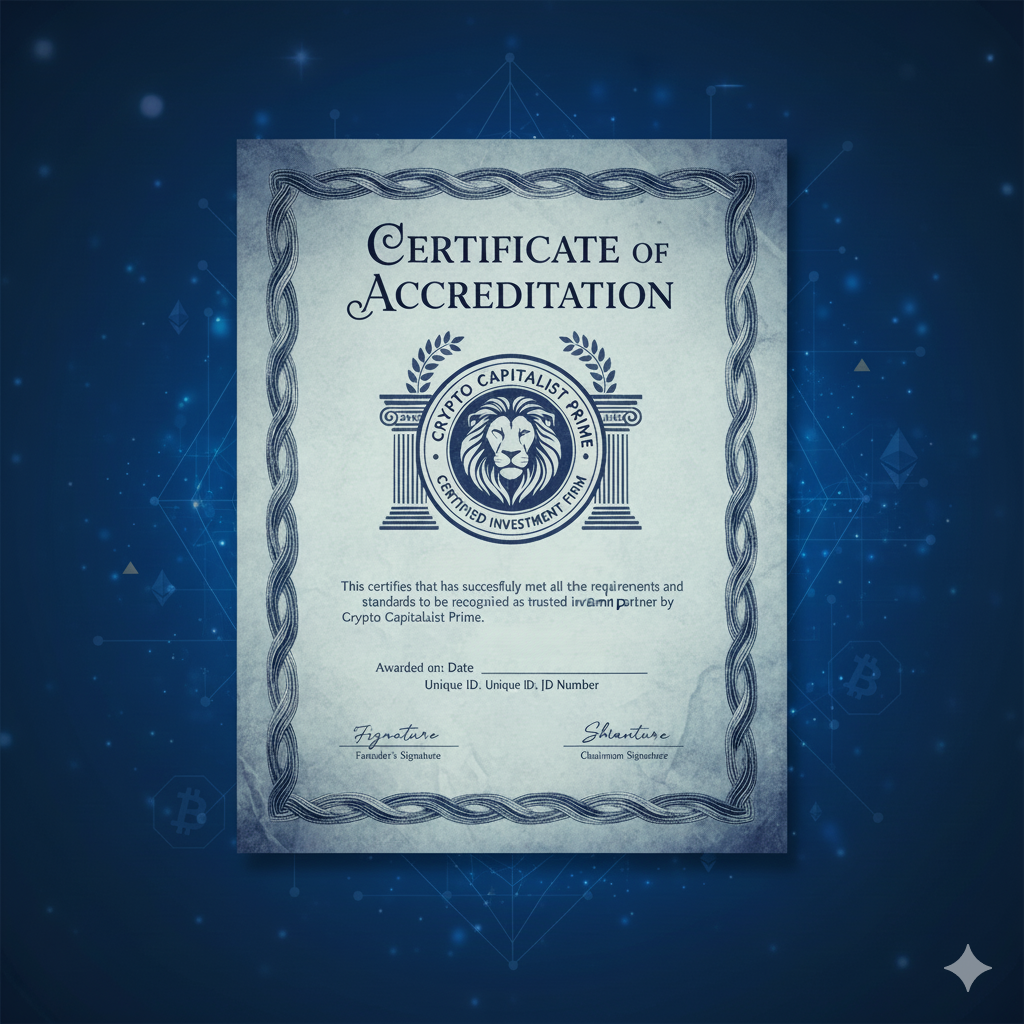 CryptoCapitalistPrime Certificate of Accreditation